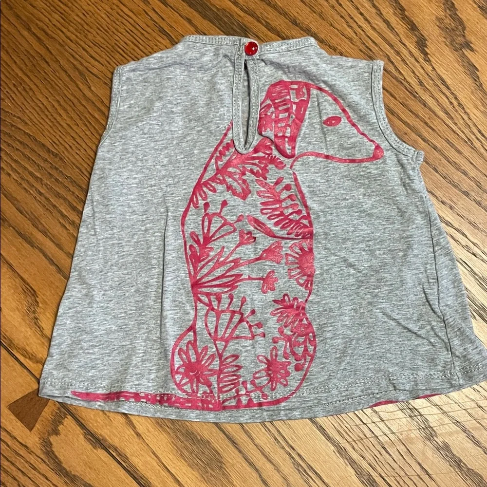 Unique Itiza amana Gray Kids Tank Top with Pink Dog Print size 1? Made in Mexico